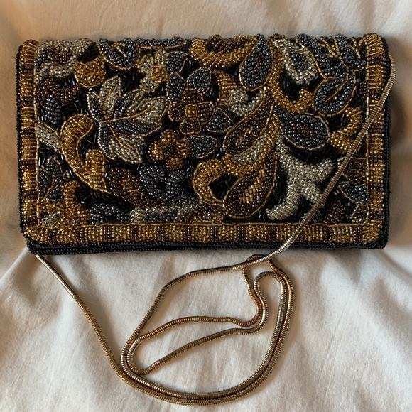 Carla Marchi Handbags - Carla Marchi vintage black beaded handbag/evening bag